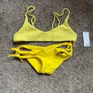 Mikoh and Mello Yellow Bikini Set with Tie Sides